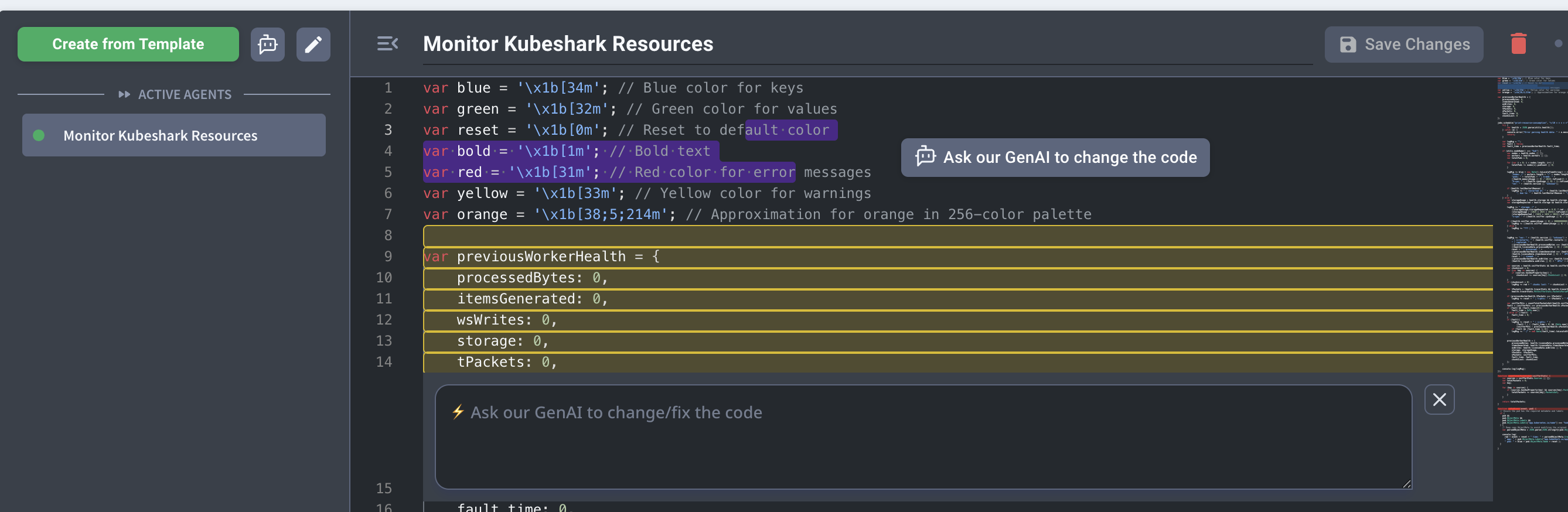In line code assistant