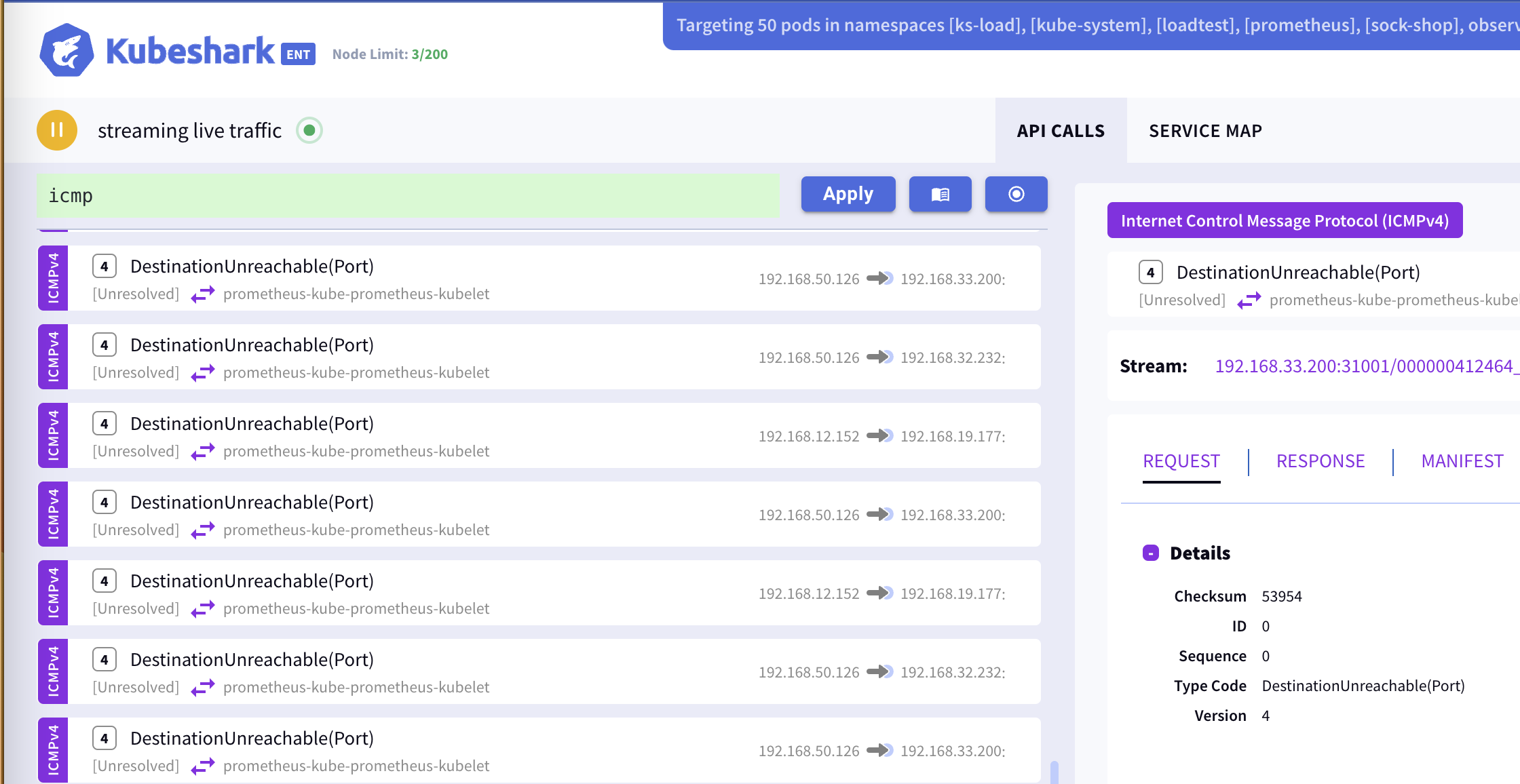 ICMP reported errors